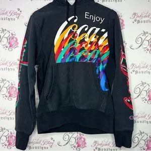 Champion Shirts Coca Cola Drink Hoodie Sweater Black Rainbow Multicolor Sleeve Logo Champion Poshmark